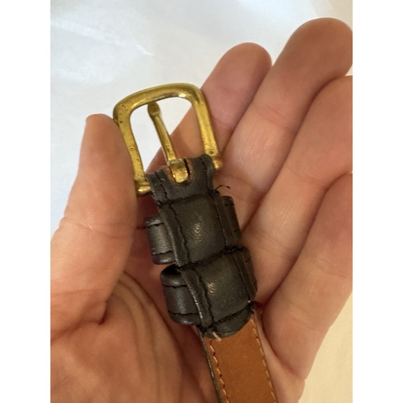 Vintage Coach Belt Womens M Brown Full Grain Leather Brass Buckle Retro 29"-33" - Picture 7 of 9